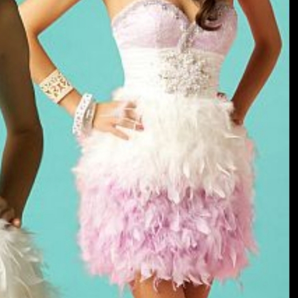 Mac Duggal Dresses Mac Duggal Macduggal Feather Short Prom Dress